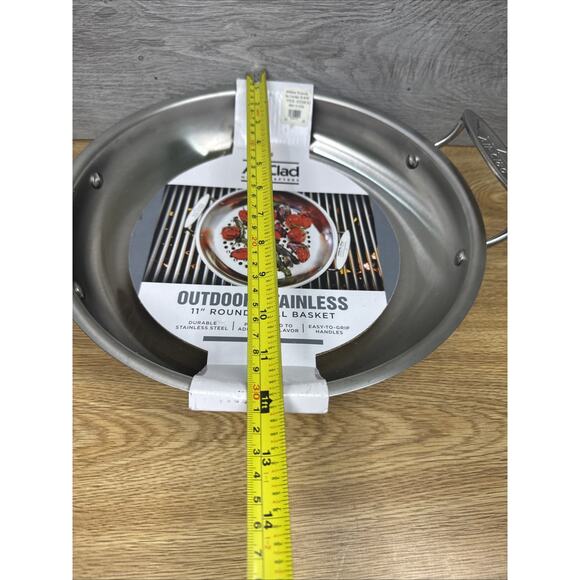 All-Clad Outdoor Stainless-Steel 11" Round Grill Basket ~NEW - Picture 5 of 7